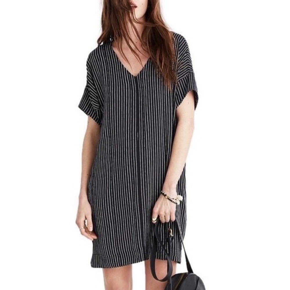 Madewell Novel Black & White Striped Dress